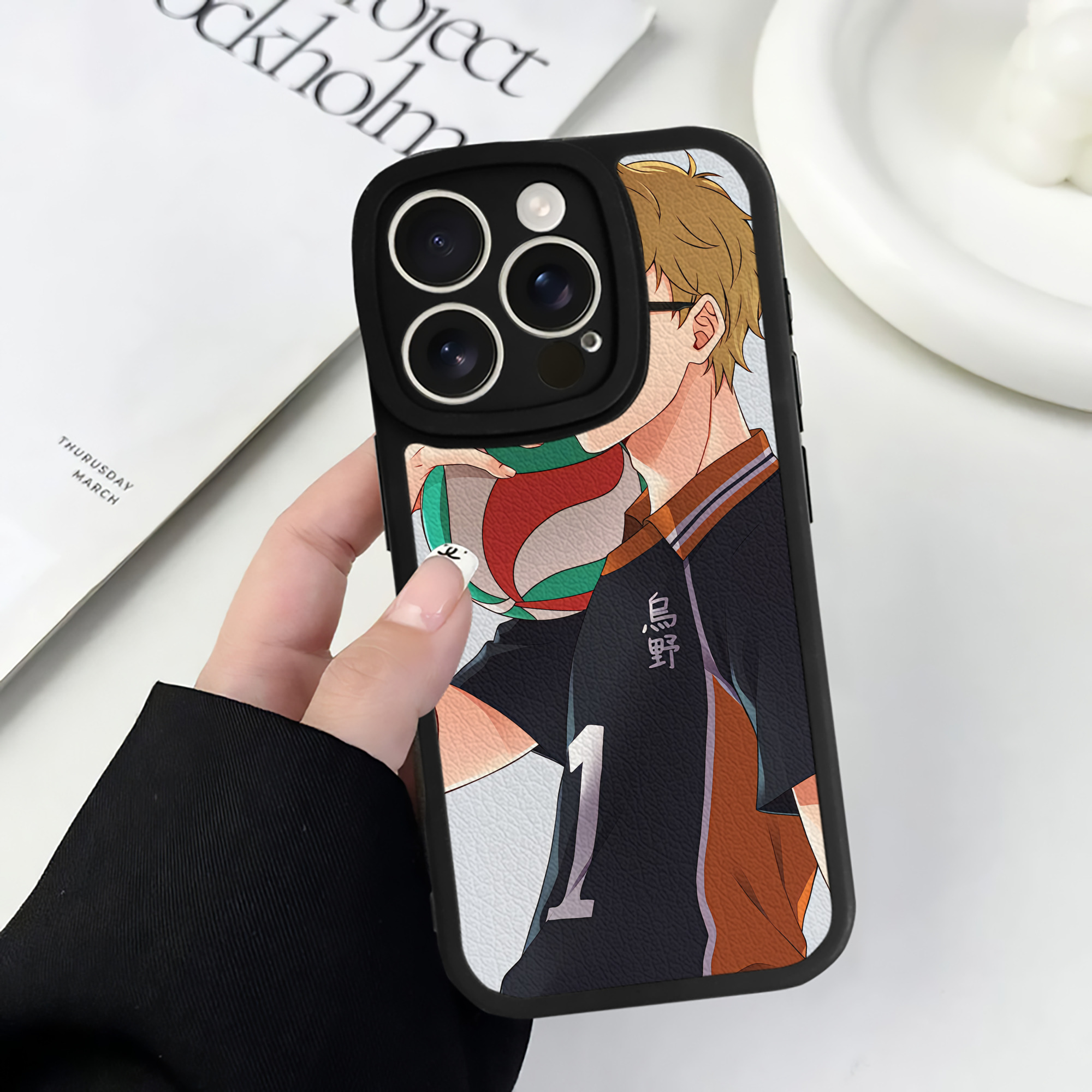（画像用） ハイキュー!! Haikyu!! 【iPhone 16シリーズ対応】シリコンスマホケース（レザー調） 材質：シリコン